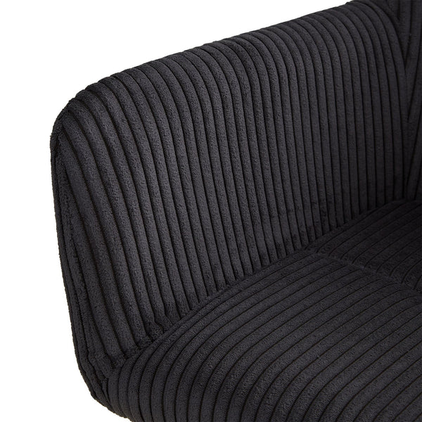 Polsterstuhl Cord Grau | 4er Set | drehbar | mit Armlehnen | Küche Esszimmer Büro