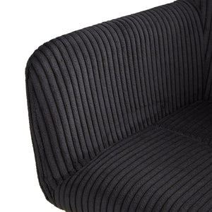 Polsterstuhl Cord Grau | 6er Set | drehbar | mit Armlehnen | Küche Esszimmer Büro