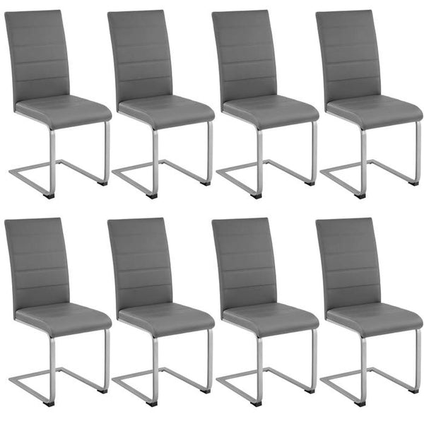 8 Esszimmerstühle Schwingstühle grau