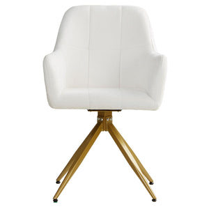 Polsterstuhl Bouclé Beige | 4er Set | drehbar | mit Armlehnen | Küche Esszimmer Büro