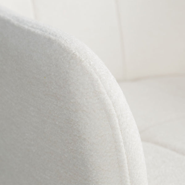 Polsterstuhl Bouclé Beige | 4er Set | drehbar | mit Armlehnen | Küche Esszimmer Büro