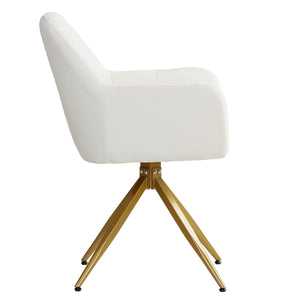 Polsterstuhl Bouclé Beige | 4er Set | drehbar | mit Armlehnen | Küche Esszimmer Büro