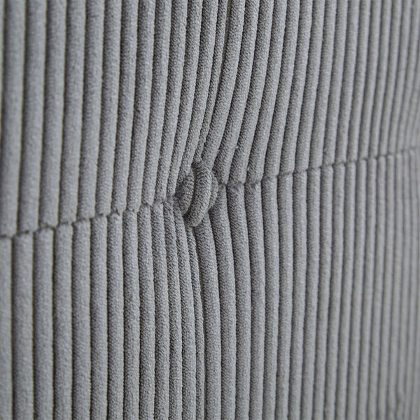 Polsterbett 140x200 cm Grau Cord | mit Lattenrost | mit Matratze | Doppelbett Stoffbett