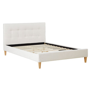 Polsterbett 140x200 cm Beige Bouclé | mit Lattenrost | mit Matratze | Doppelbett