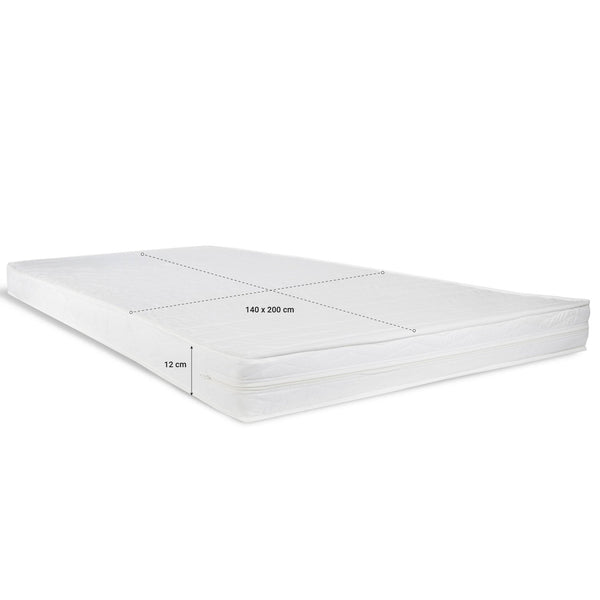 Polsterbett 140x200 cm Beige Bouclé | mit Lattenrost | mit Matratze | Doppelbett