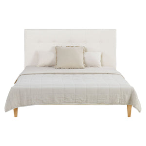 Polsterbett 140x200 cm Beige Bouclé | mit Lattenrost | mit Matratze | Doppelbett