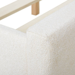Polsterbett 140x200 cm Beige Bouclé | mit Lattenrost | mit Matratze | Doppelbett