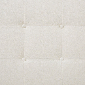 Polsterbett 140x200 cm Beige Bouclé | mit Lattenrost | mit Matratze | Doppelbett