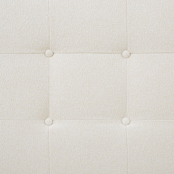 Polsterbett 140x200 cm Beige Bouclé | mit Lattenrost | mit Matratze | Doppelbett