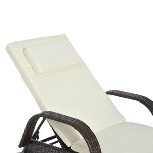 Mobile Gartenliege Kaffeebraun Rattanliege Polyrattan