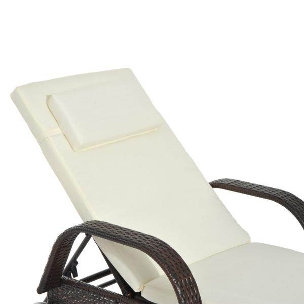 Mobile Gartenliege Kaffeebraun Rattanliege Polyrattan