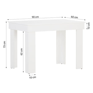 Essgruppe 2er-Set Polsterstühle Creme Samt ohne Armlehne Esstisch Weiss 90 x 60 cm