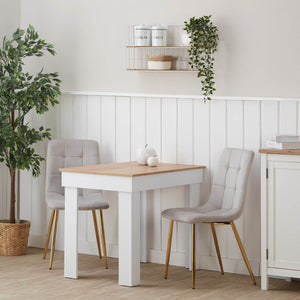 Esstisch mit 2 Stühlen Essgruppe Set Weiss Modern 90x60 cm