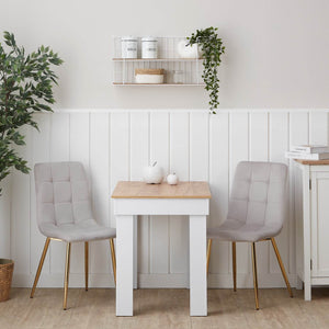 Esstisch mit 2 Stühlen Essgruppe Set Weiss Modern 90x60 cm