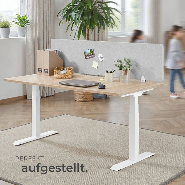 Schreibtisch Trennwand Noisy grau 130 x 40 cm