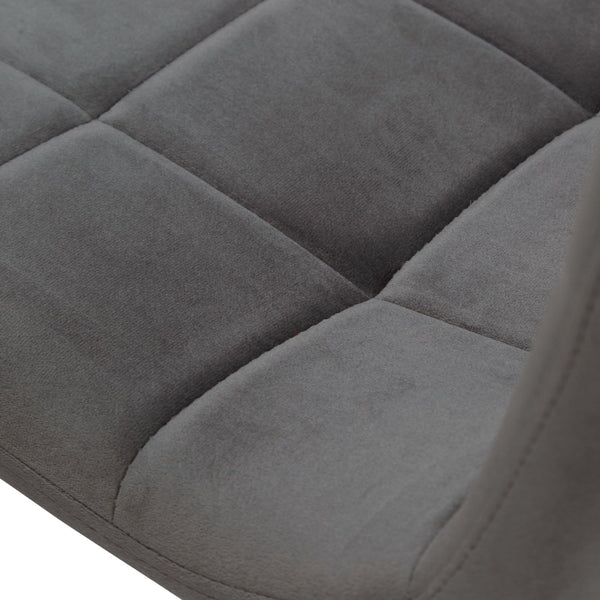 Essgruppe | 2er-Set Polsterstühle Grau Samt ohne Armlehne | Esstisch Weiss 90 x 60 cm