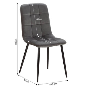 Esstisch mit 2 Stühlen Set Essgruppe 90x60 cm Weiss Grau