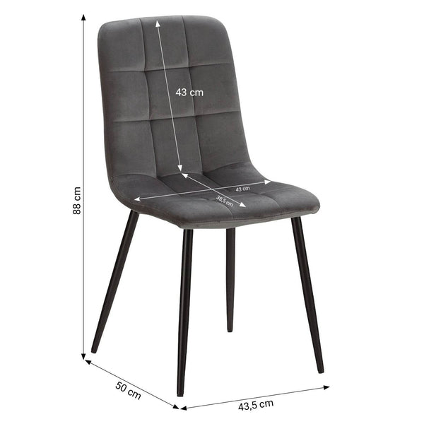 Esstisch mit 2 Stühlen Set Essgruppe 90x60 cm Weiss Grau
