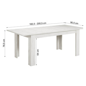 Esstisch mit 4 Stühlen Set Essgruppe Shabby Weiss 160x90 cm