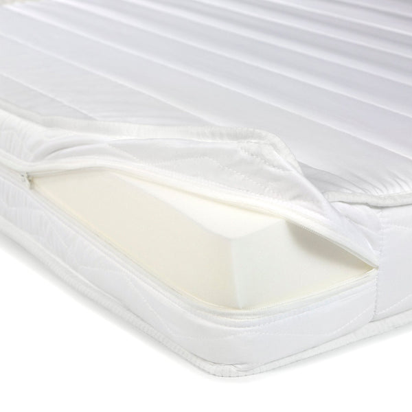 Hochbett mit Matratze 90x200 cm Weiss Leiter Vorhang Sterne grau Lattenrost