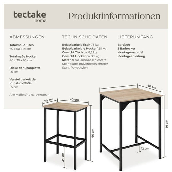 Set da bar Inverness Industrial marrone chiaro