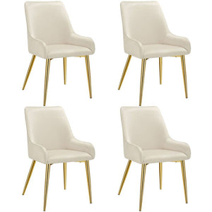 Polsterstuhl Avane, Samtoptik, Belastbarkeit 120 kg beige 4er Set
