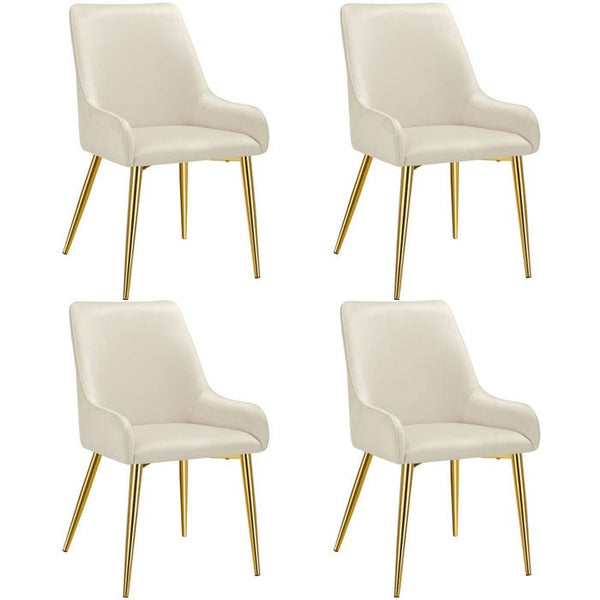 Polsterstuhl Avane, Samtoptik, Belastbarkeit 120 kg beige 4er Set