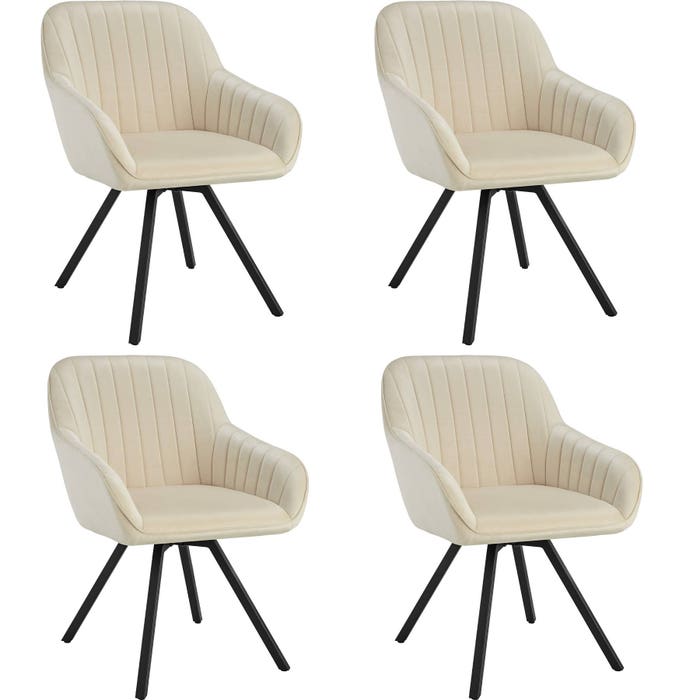 Fauteuil pivotant Snug couleur crème, ensemble 4 pièces