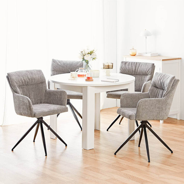 Esstisch Rund Ø 106 cm Holz Weiss