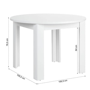 Esstisch Rund Ø 106 cm Holz Weiss