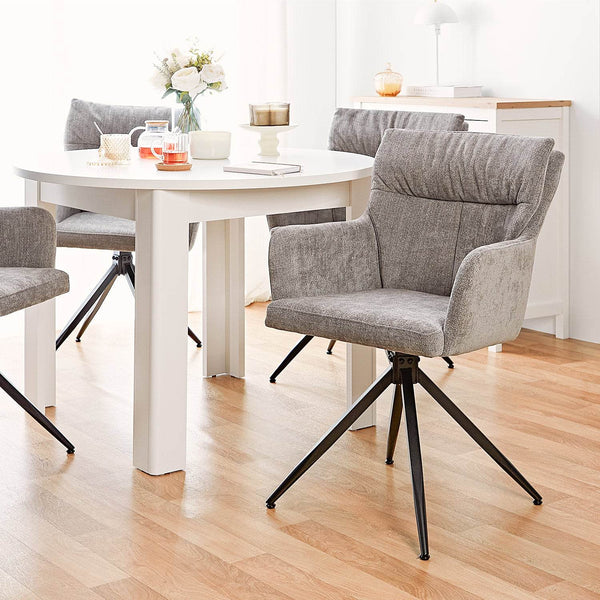 Esstisch Rund Ø 106 cm Holz Weiss