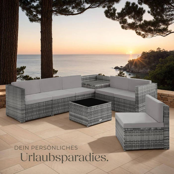 Rattan Lounge Verona grau