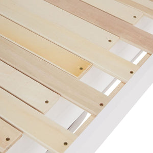 Holzbett 90x200 ausziehbar mit Bettkasten & Matratze Weiss