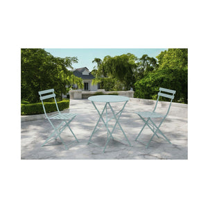 dameco Bistro Set Metall Gartentisch und 2 Stühle türkis matt
