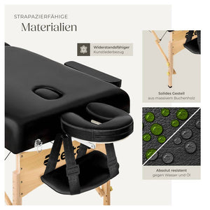 3 Zonen Massageliege-Set schwarz