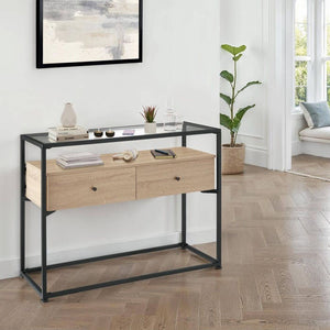 Konsolentisch Reading Industrial Holz hell, Eiche Sonoma