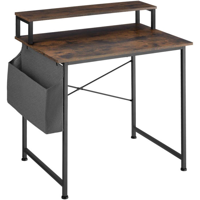 Schreibtisch Everett Industrial Holz dunkel, rustikal 80 cm
