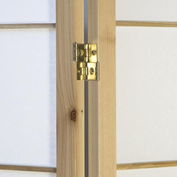 6 fach Holz Paravent Raumteiler natur