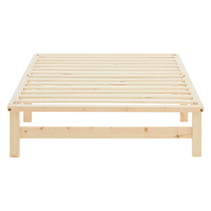 Palettenbett 100x200 cm Natur | Einzelbett | mit Lattenrost | Holz | Kind Jugend Gast