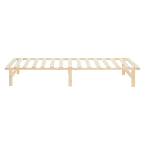 Palettenbett 100x200 cm Natur | Einzelbett | mit Lattenrost | Holz | Kind Jugend Gast