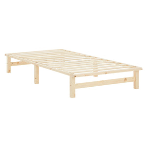 Palettenbett 100x200 cm Natur | Einzelbett | mit Lattenrost | Holz | Kind Jugend Gast