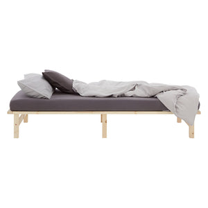 Palettenbett 100x200 cm Natur | Einzelbett | mit Lattenrost | Holz | Kind Jugend Gast