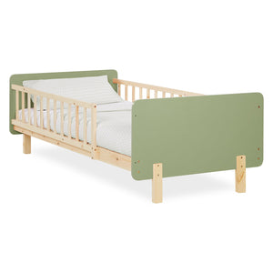Kinderbett 90x200 cm mit Matratze & Lattenrost Rausfallschutz Grün