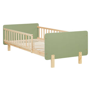 Kinderbett 90x200 cm mit Matratze & Lattenrost Rausfallschutz Grün