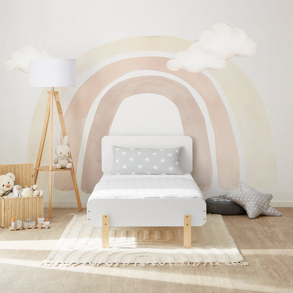 Kinderbett 90x200 cm mit Matratze & Lattenrost Jugendbett Weiss