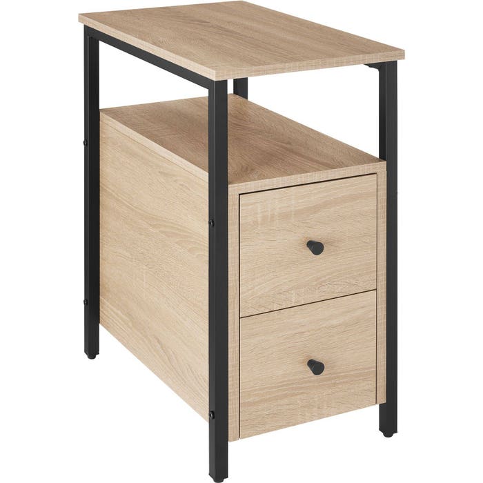 Nachttisch Tullamore Industrial Holz hell, Eiche Sonoma