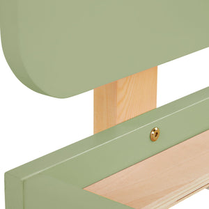 Kinderbett 90x200 cm mit Matratze & Lattenrost Jugendbett Grün