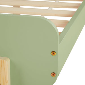 Kinderbett 90x200 cm mit Matratze & Lattenrost Jugendbett Grün