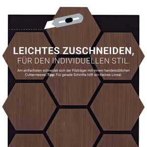 8er Set Akustikpaneele Wandpaneele Hexagon Wabe 76 x 62 cm Braun Walnuss Holz 3D