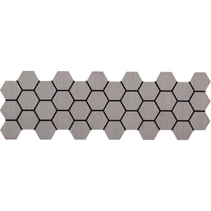 4er Set Akustikpaneele Wandpaneele Hexagon Wabe 76 x 62 cm Grau Holz 3D